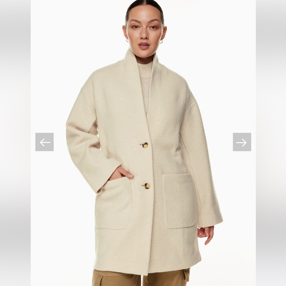 Aritzia Boiled Merino Wool Elm Jacket in Heather Bone